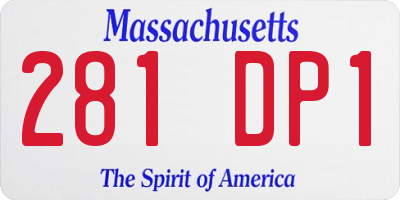 MA license plate 281DP1