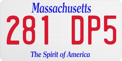 MA license plate 281DP5