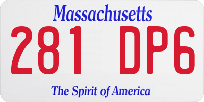 MA license plate 281DP6
