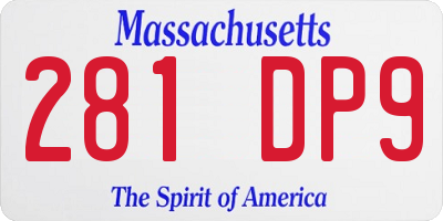 MA license plate 281DP9