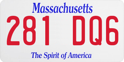 MA license plate 281DQ6