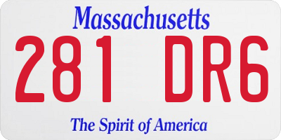 MA license plate 281DR6