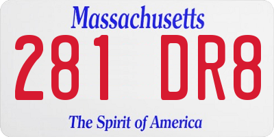 MA license plate 281DR8