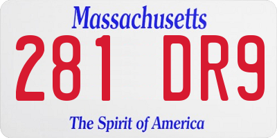 MA license plate 281DR9