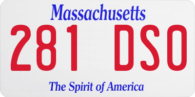 MA license plate 281DS0