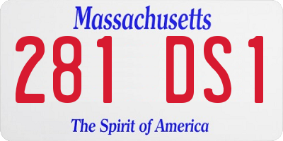MA license plate 281DS1