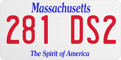 MA license plate 281DS2