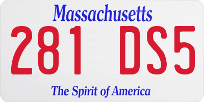 MA license plate 281DS5