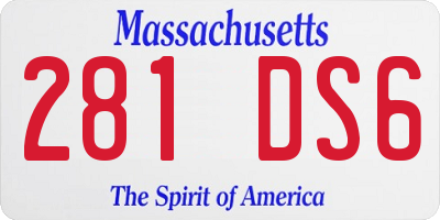 MA license plate 281DS6