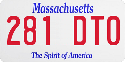 MA license plate 281DT0