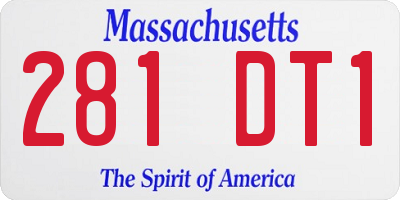 MA license plate 281DT1