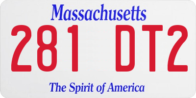 MA license plate 281DT2