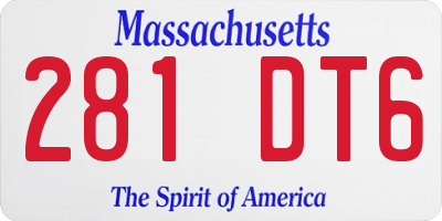 MA license plate 281DT6