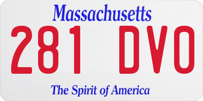 MA license plate 281DV0
