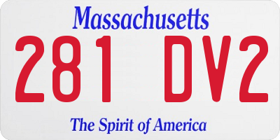 MA license plate 281DV2