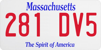 MA license plate 281DV5