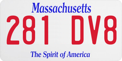 MA license plate 281DV8