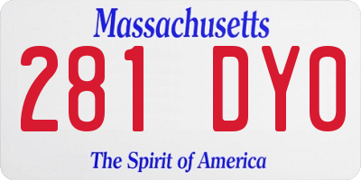 MA license plate 281DY0