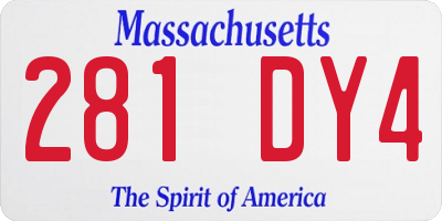 MA license plate 281DY4