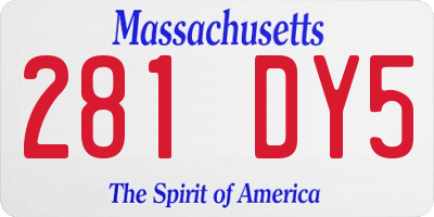 MA license plate 281DY5