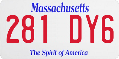 MA license plate 281DY6