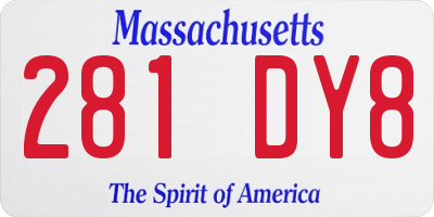 MA license plate 281DY8