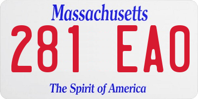 MA license plate 281EA0