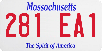 MA license plate 281EA1