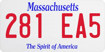 MA license plate 281EA5