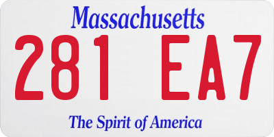 MA license plate 281EA7
