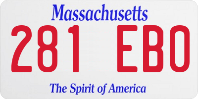 MA license plate 281EB0
