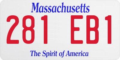 MA license plate 281EB1
