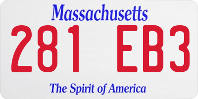MA license plate 281EB3