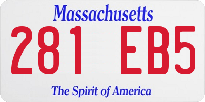 MA license plate 281EB5