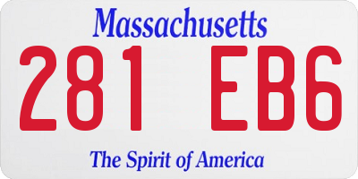 MA license plate 281EB6