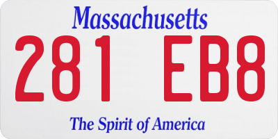 MA license plate 281EB8