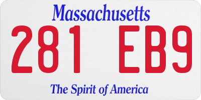 MA license plate 281EB9