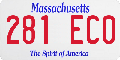 MA license plate 281EC0