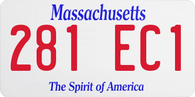 MA license plate 281EC1