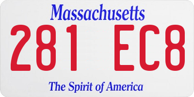 MA license plate 281EC8