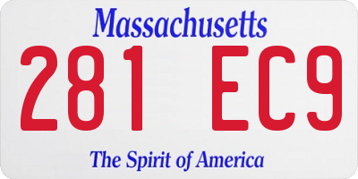 MA license plate 281EC9