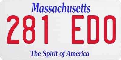 MA license plate 281ED0