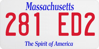 MA license plate 281ED2