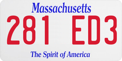 MA license plate 281ED3
