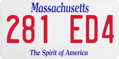 MA license plate 281ED4