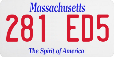 MA license plate 281ED5