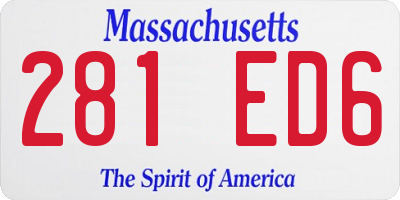 MA license plate 281ED6
