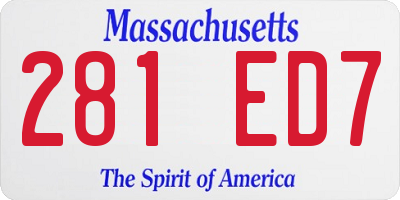 MA license plate 281ED7