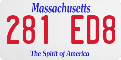 MA license plate 281ED8