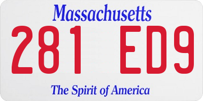 MA license plate 281ED9